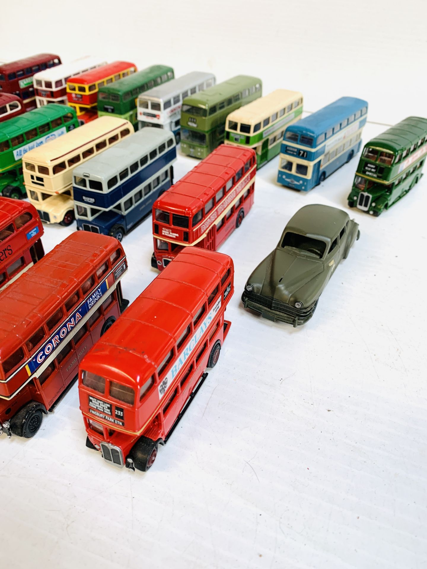 Twenty-two die-cast model double-decker buses; a Solido model car; and a steam traction engine. - Image 2 of 6