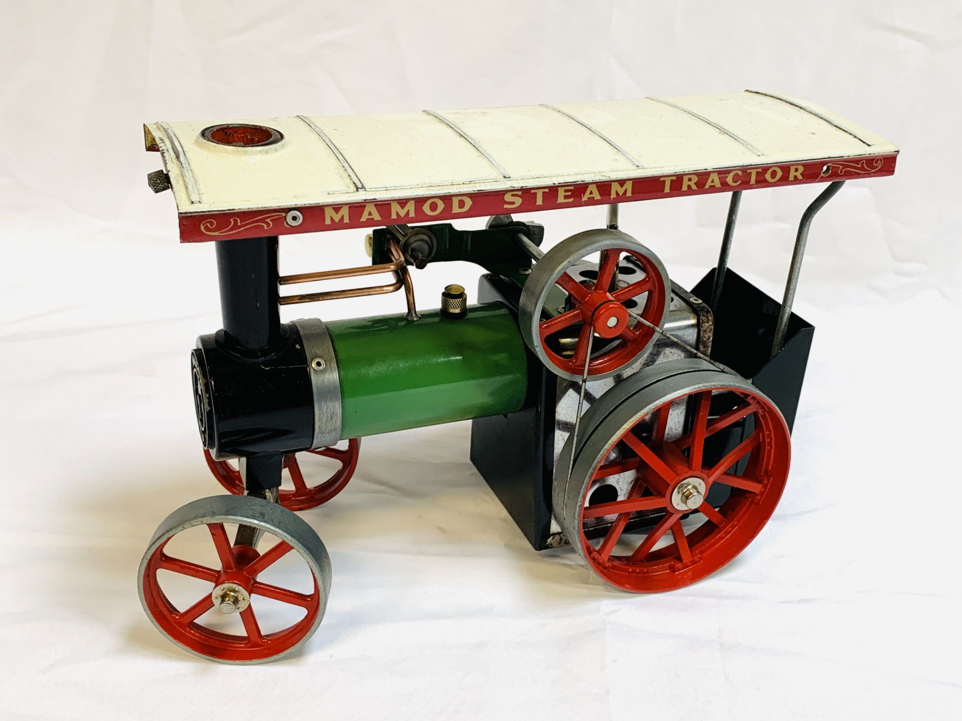 Mamod steam tractor with trailer - Image 3 of 6