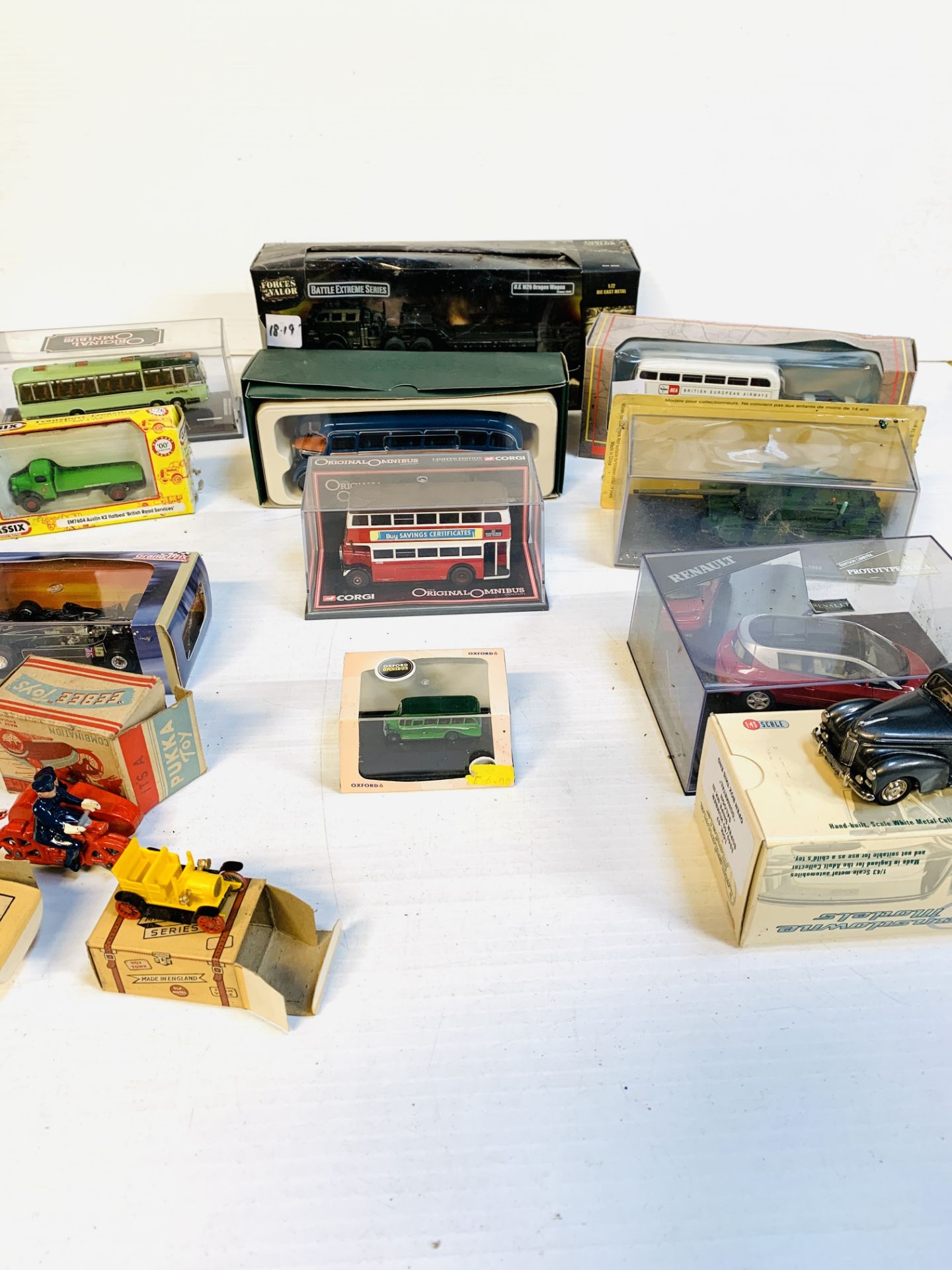 A collection of fourteen model vehicles