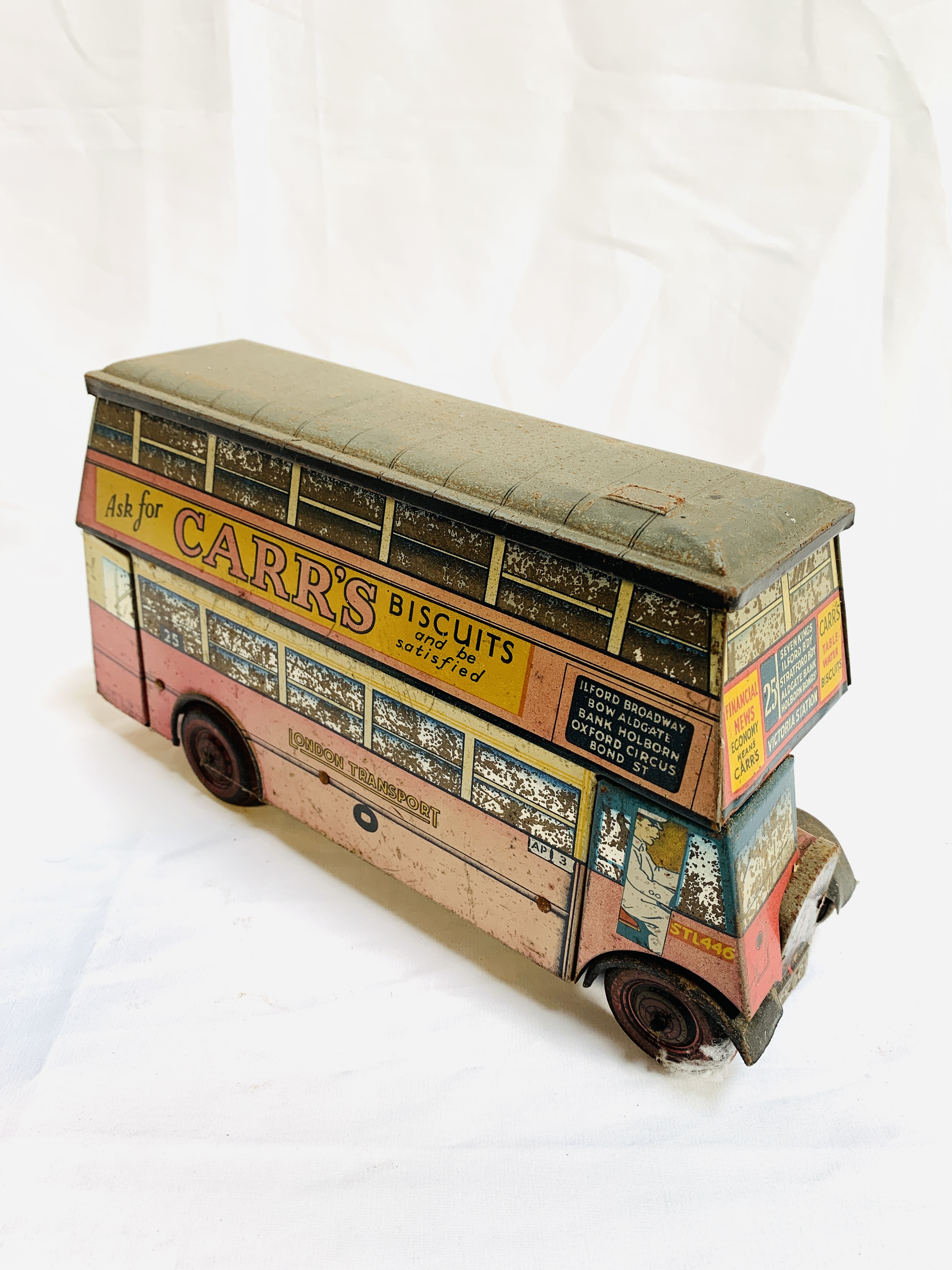 Chad Valley toys tin plate model London Transport bus; tinplate clockwork model tanker - Image 3 of 5