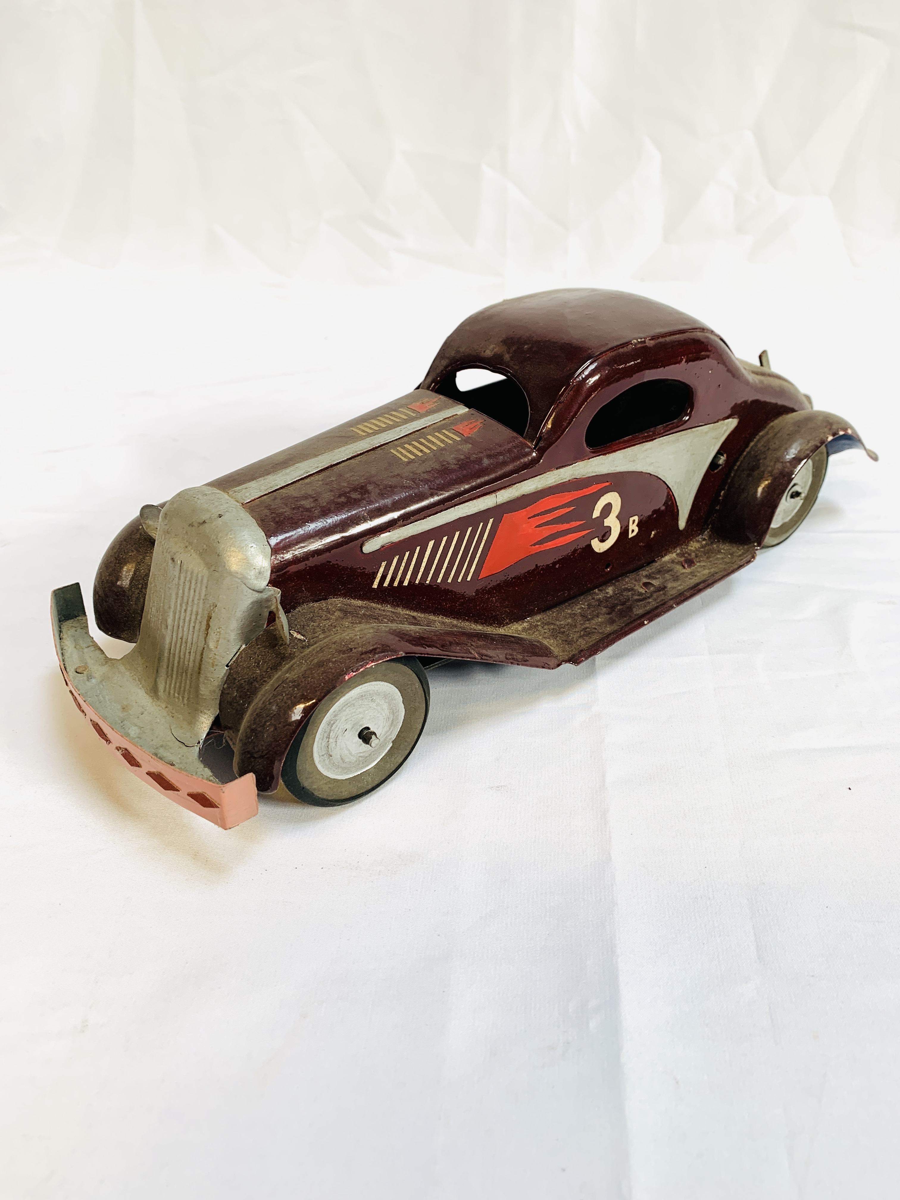 Clockwork tinplate racing car - Image 2 of 5