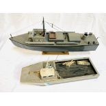 Wooden model motor torpedo boat; and a wooden model ferry