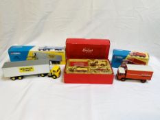 Corgi Classics Michelin Leyland Beaver boxed trailer set; Corgi Classics Mackintosh's AEC truck set