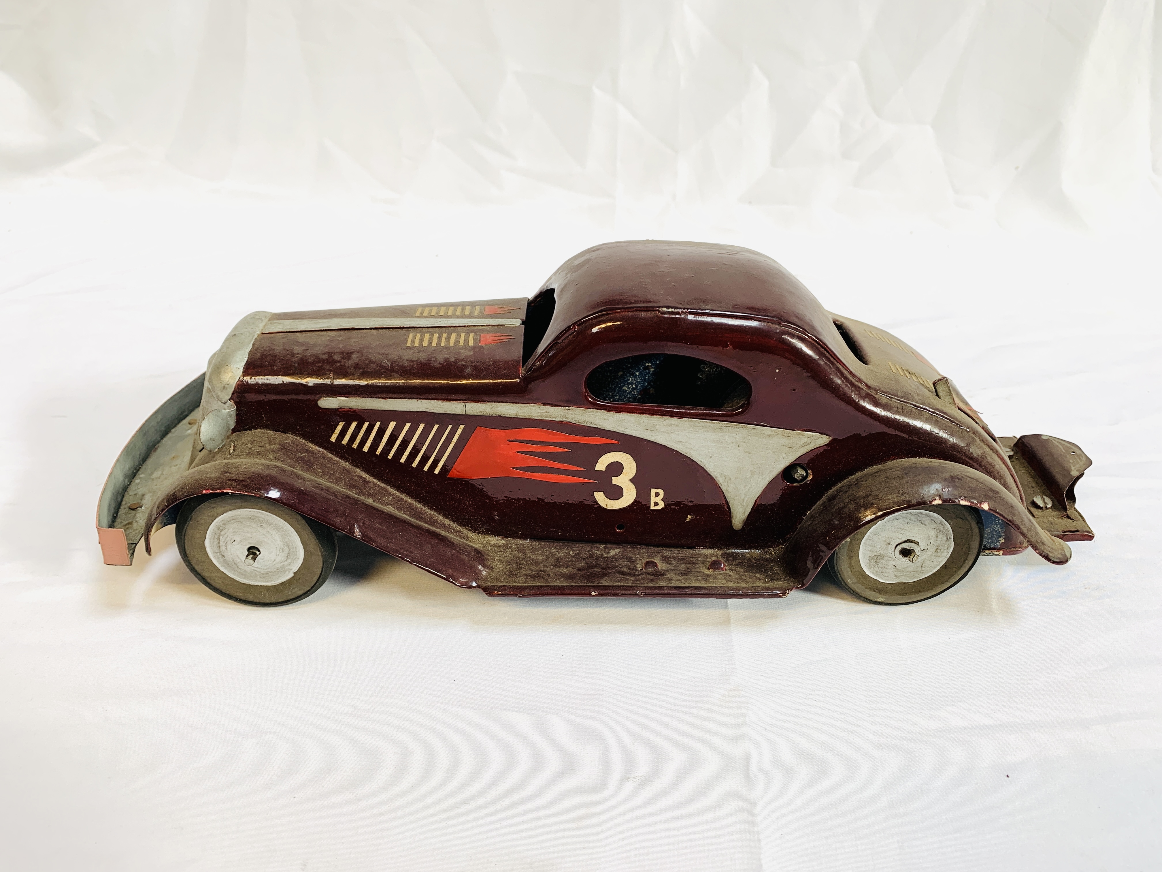 Clockwork tinplate racing car