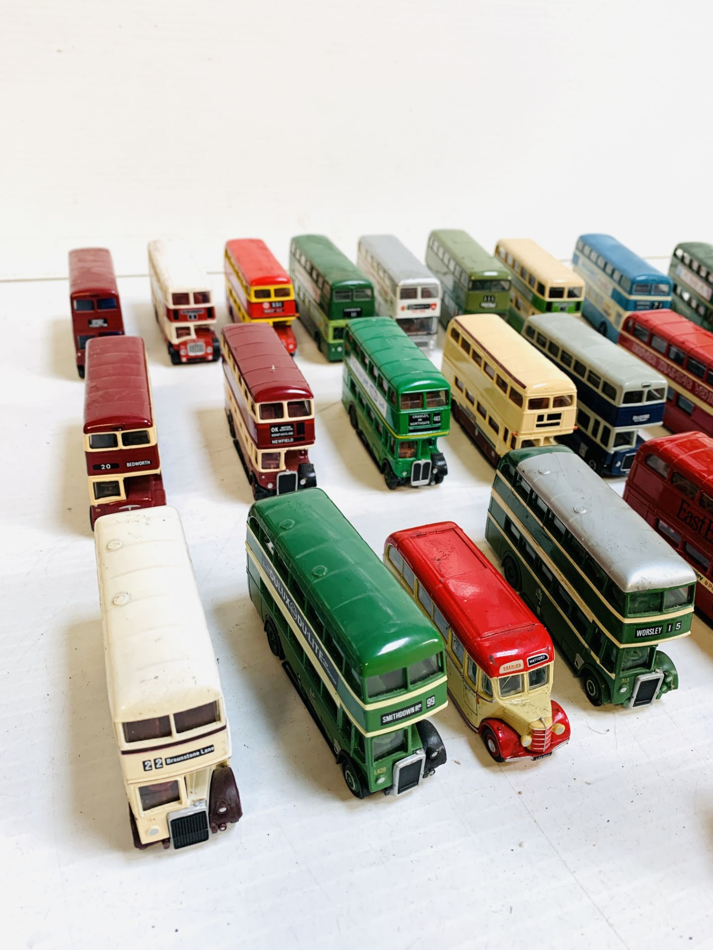 Twenty-two die-cast model double-decker buses; a Solido model car; and a steam traction engine. - Image 4 of 6