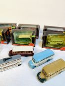 Collection of diecast model coaches