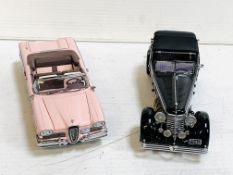 Two Franklin Mint 1:24 scale model cars