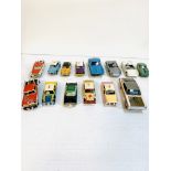 Fourteen various slot cars