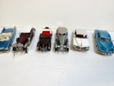 Six Franklin Mint 1:24 scale model vehicles