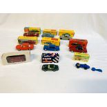 Nine boxed diecast cars including Dinky and Corgi