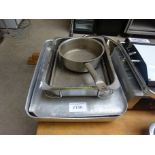Baking trays and sauce pan