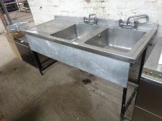 Double bowl single drainer sink with taps