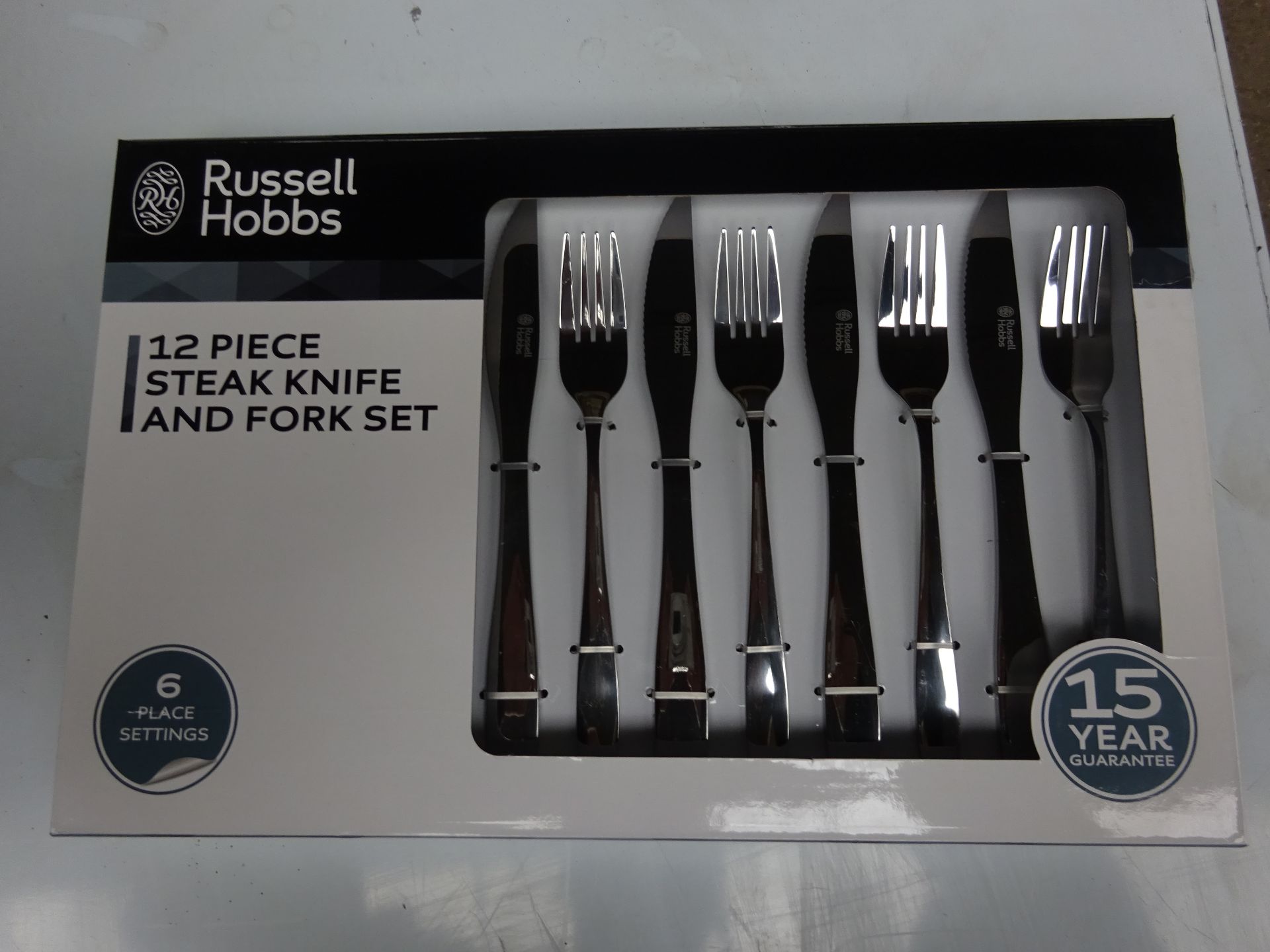 Twelve piece Russell Hobbs steak knife and fork set