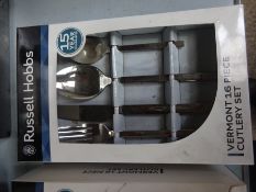 Sixteen piece Russell Hobbs Vermont cutlery set.