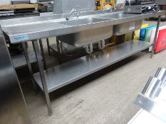 Double bowl double drainer sink