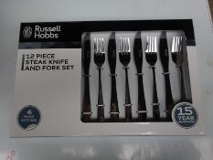 Twelve piece Russell Hobbs steak knife and fork set