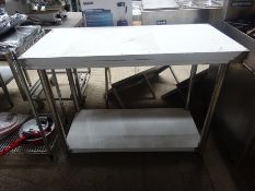 Stainless steel prep table with shelf