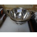 Two stainless steel colanders