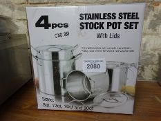 Four new stainless steel stock pot set