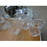 Glass jugs x 5