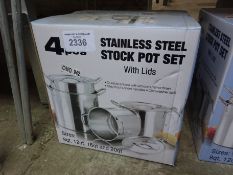 Four piece stock pot set