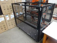 Mobile metal cage with drop sides