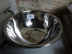 Two stainless steel mixing bowls