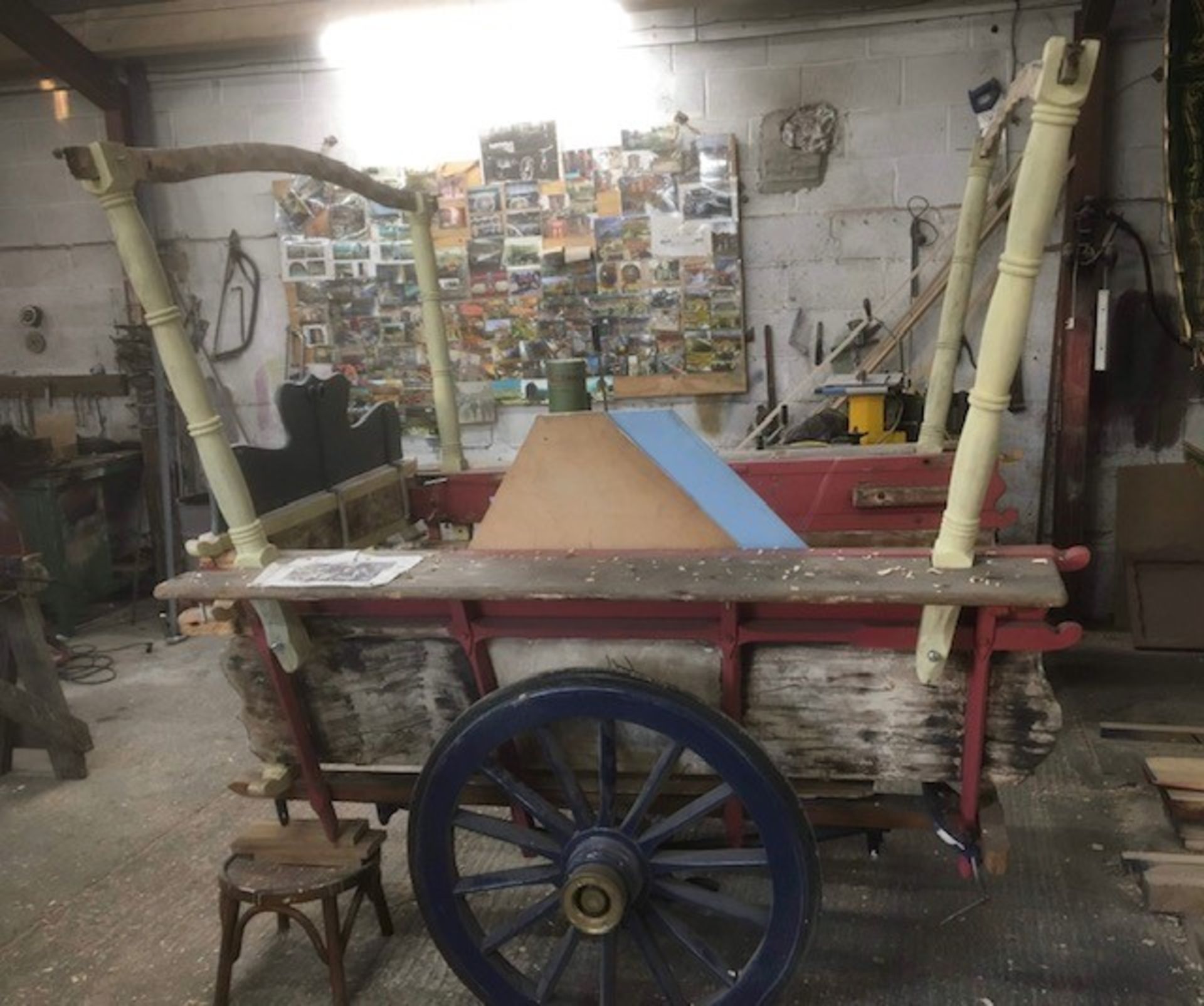 TWO WHEEL ICE CREAM CART to suit 14hh. In need of restoration. - Image 4 of 5