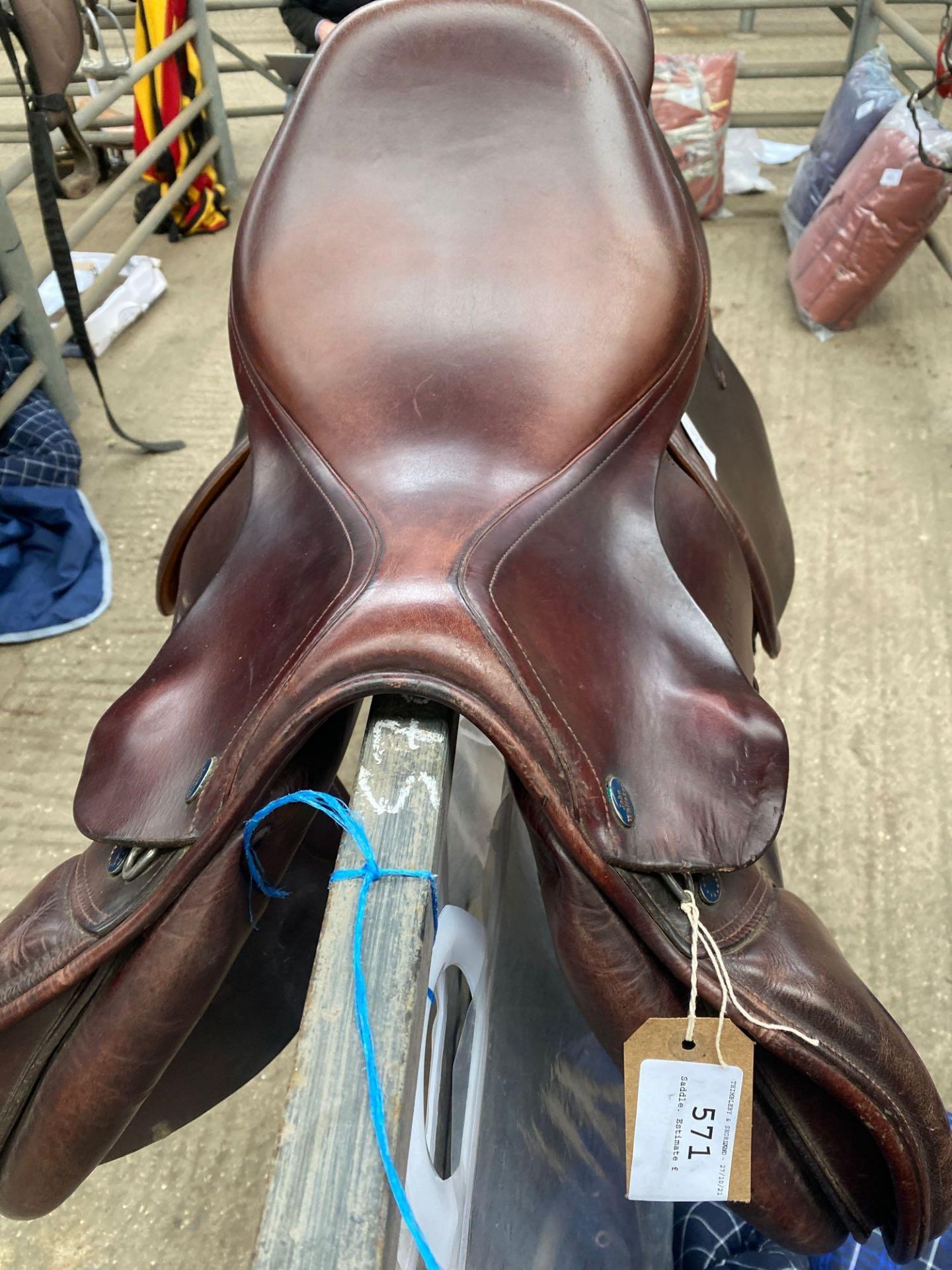 Brown leather John Whittaker saddle, 17.5". This item carries VAT. - Image 2 of 3