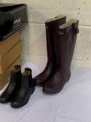 Elico child's jodphur boots, Loveson full length riding boots, size 13, and Toggi wanderer wellies