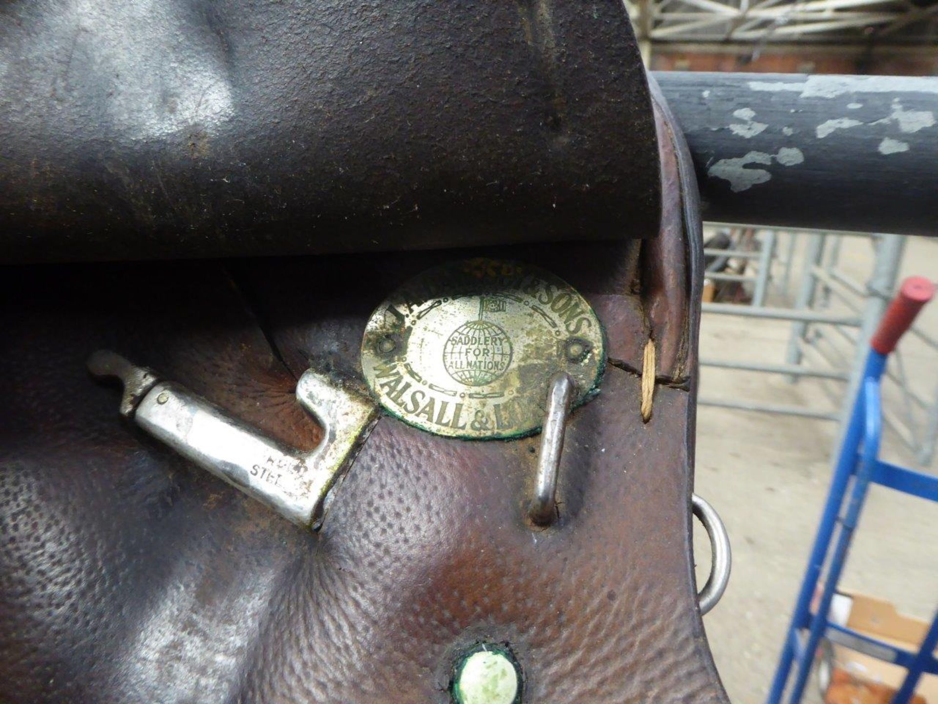 Brown leather hunting saddle by Barnsby & Son, Walsall. - Image 2 of 3