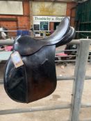 17ins dark brown leather GP saddle by Top Flight Equipment.