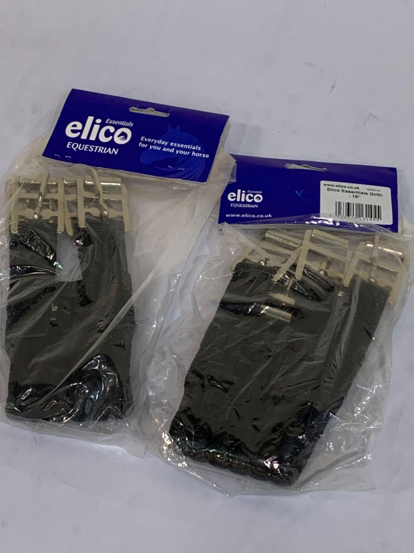 Two Elico Essentials girths black, 16'' long, new - Image 2 of 3