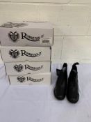 Rhinegold black Boston zip front paddock boots, sizes 1 to 4, one pair in each size