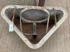 Galvanised manger and bucket holder.