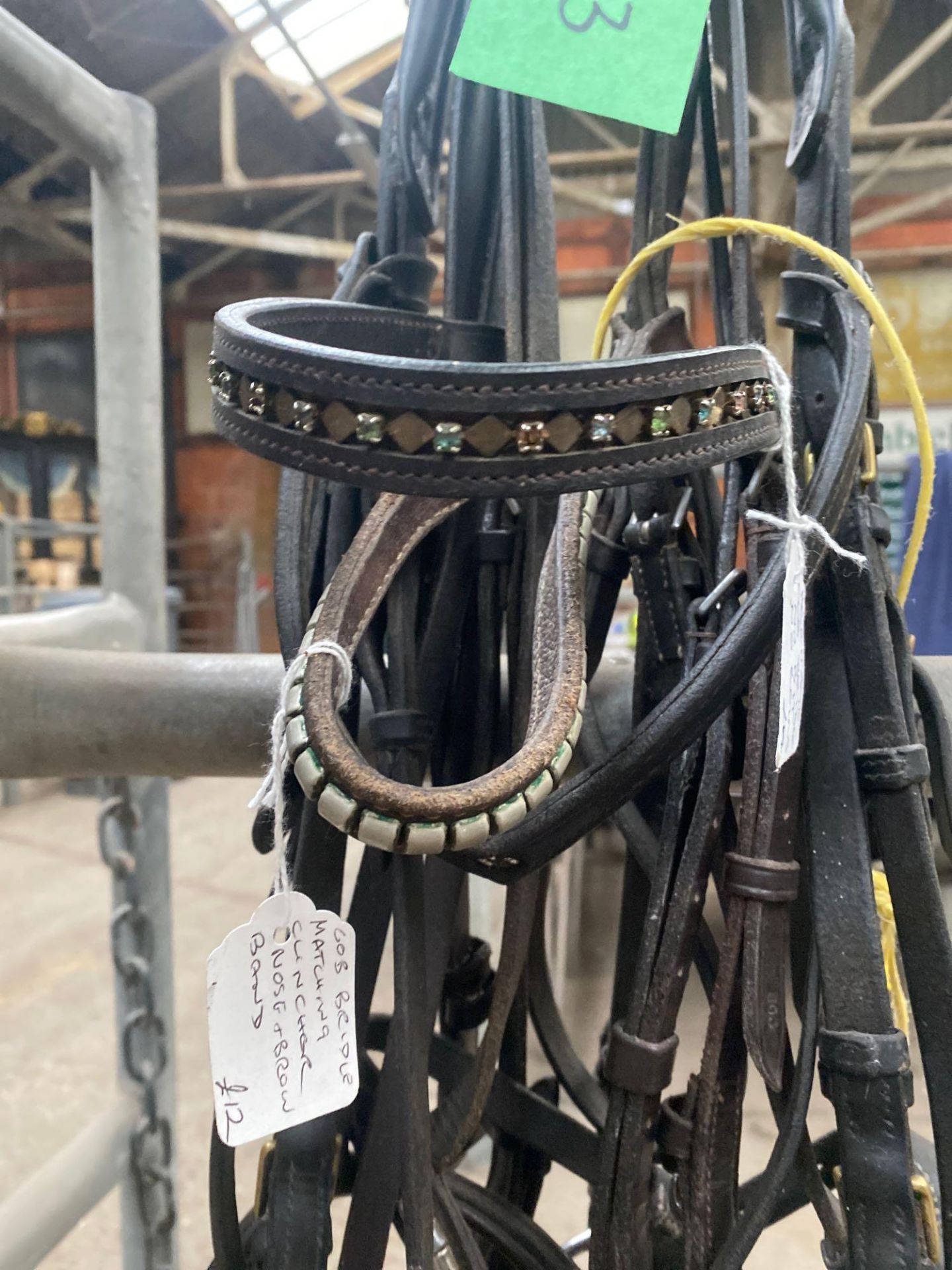 Three bridles with no bits or reins, and a drop noseband. - Image 2 of 3