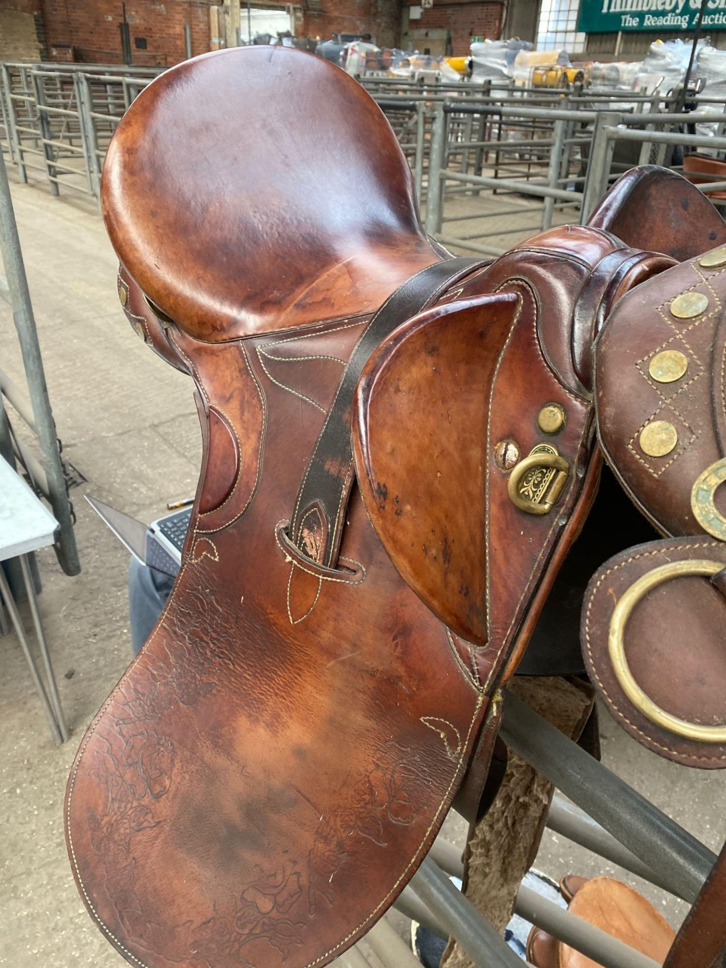 Brown leather Ord River stock saddle, 18" . This item carries VAT.