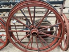 Pair of 45ins steel carriage wheels