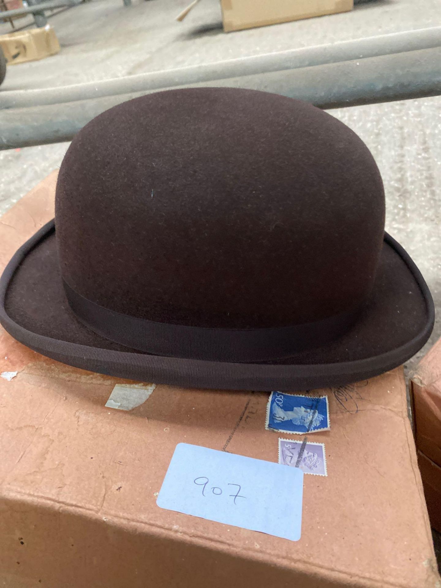 2 bowler hats size 7.5ins (61) by Moss Bros., of Covent Garden - 1 dark brown, 1 grey. - Image 2 of 3