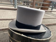 Grey top hat by Lock & Co