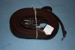 Cob single leather reins with whitemetal buckles