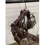 Set of brown pony harness with quick release tug. This item carries VAT.