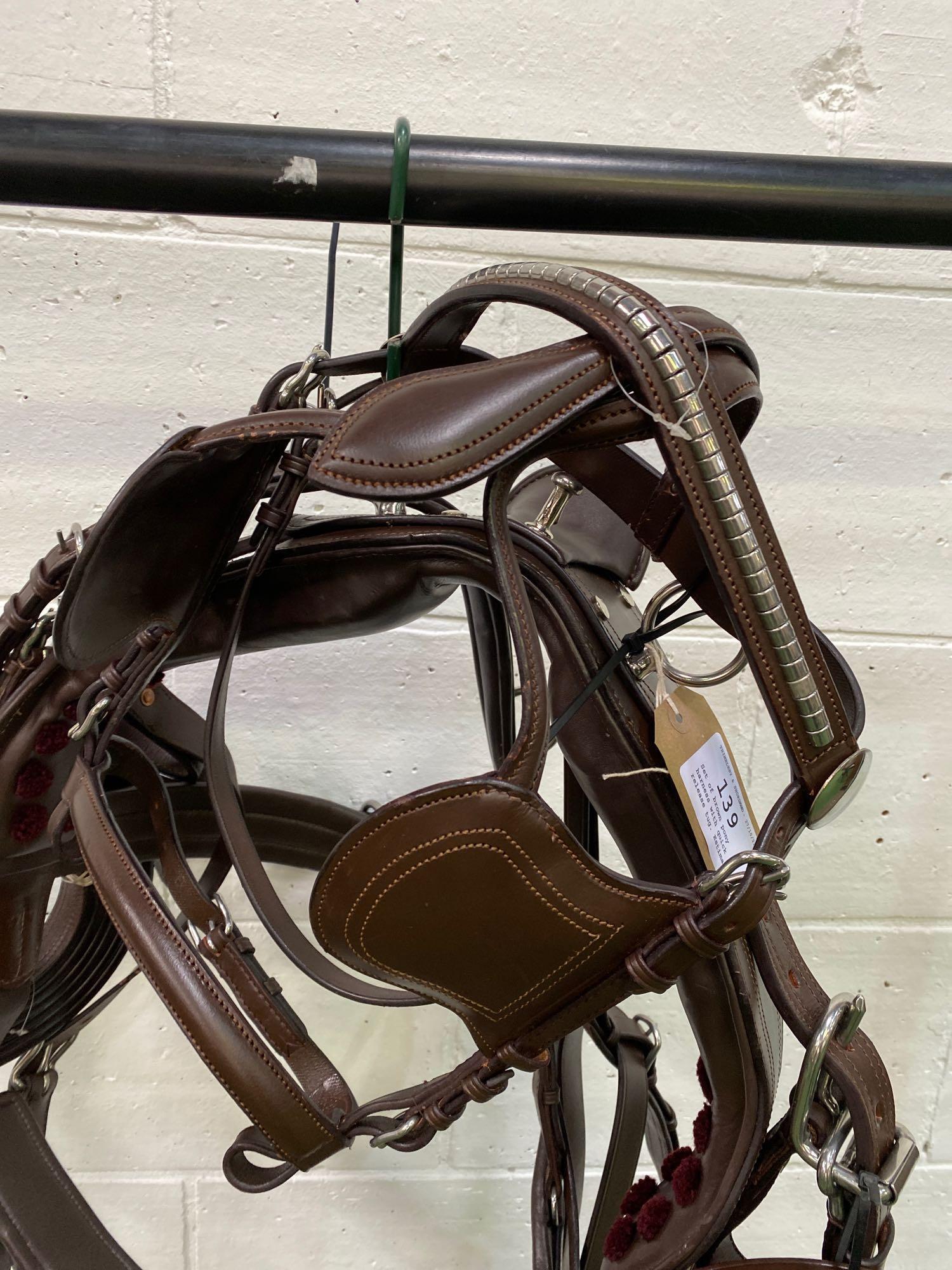 Set of brown pony harness with quick release tug. This item carries VAT. - Image 2 of 4