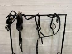 Set of black/brass breastcollar PAIR harness to suit full size. This item carries VAT.