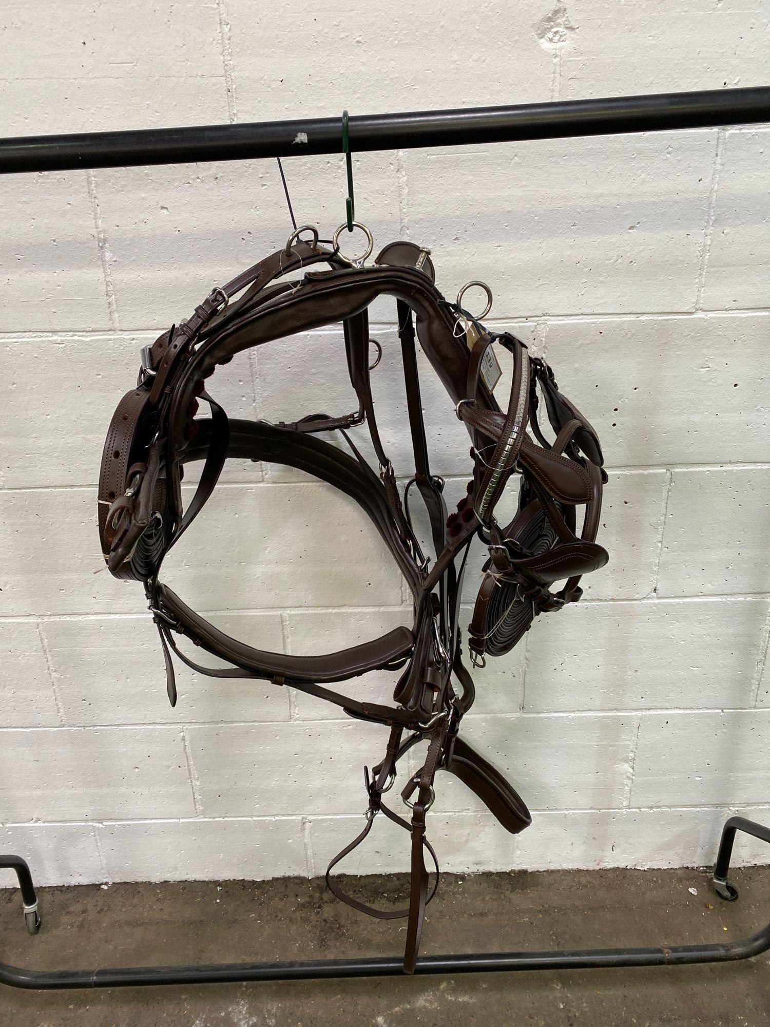 Set of brown pony harness with quick release tug. This item carries VAT. - Image 3 of 4