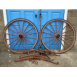 Set of Warner wheels with axle, springs, steps and all metal fittings.