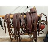Set of brown leather/brass breastcollar harness to fit 14 to 15.2hh.