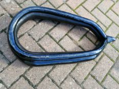 Patent leather horse collar, measuring 23 inches.