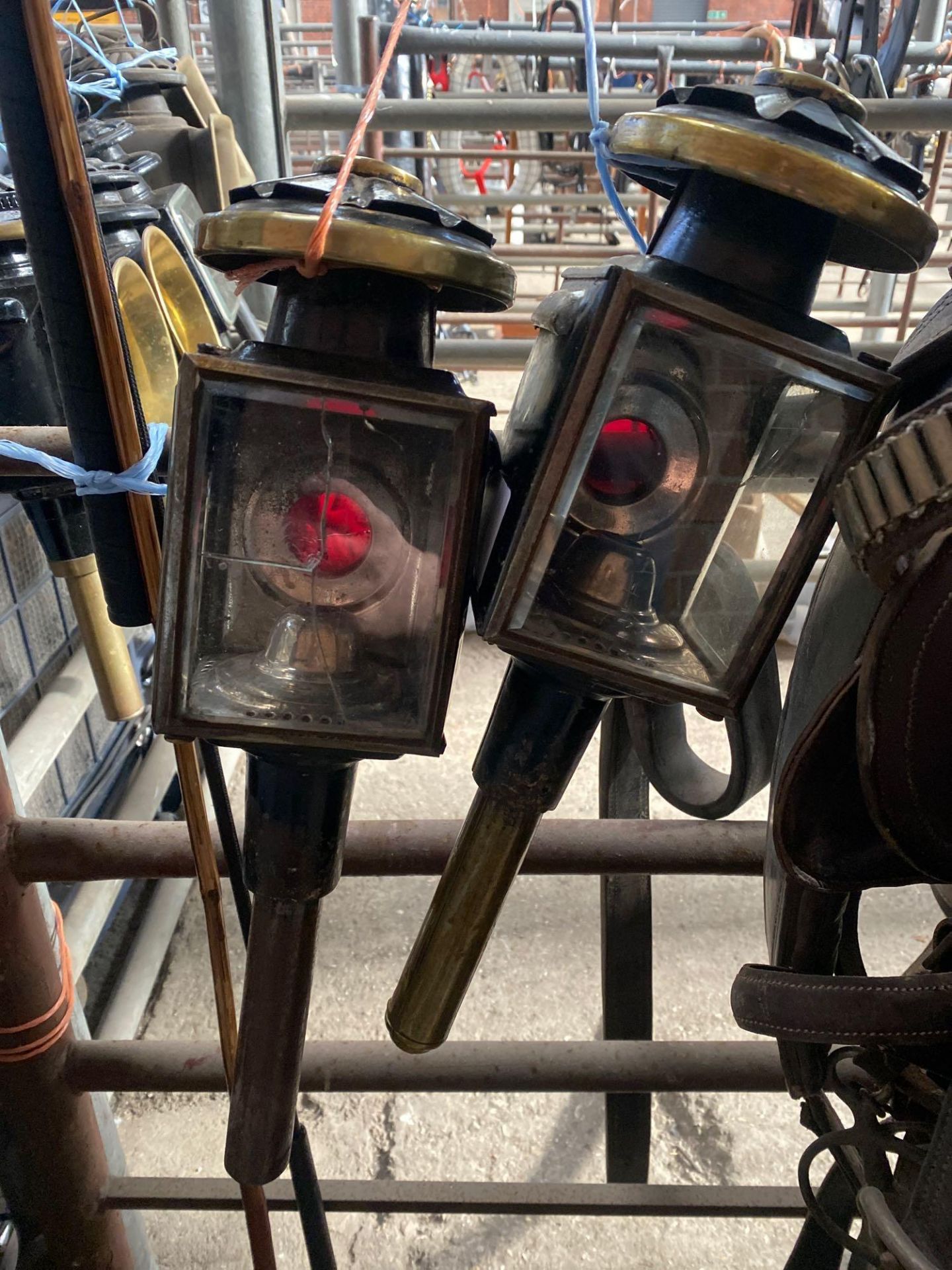 Pair of vintage carriage lamps.