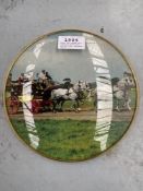 Royal Mail coach in a circular frame with convex glass.